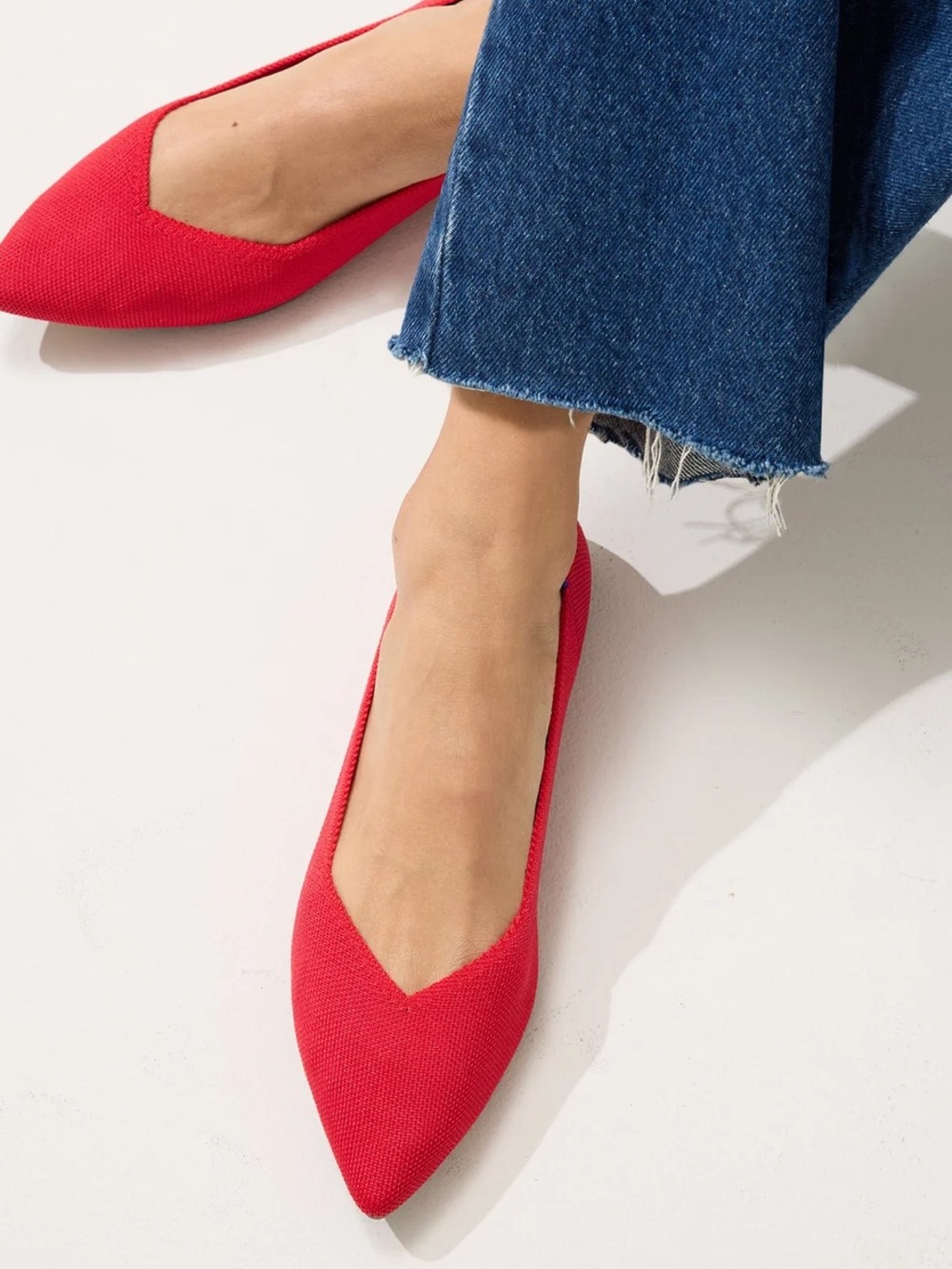 Rothy's The Point II Slip On Ballet Flats Lollipop Red